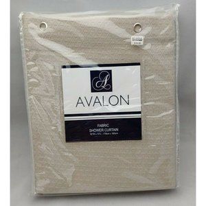 New "Avalon Canvas" Neutral Fabric Shower Curtain